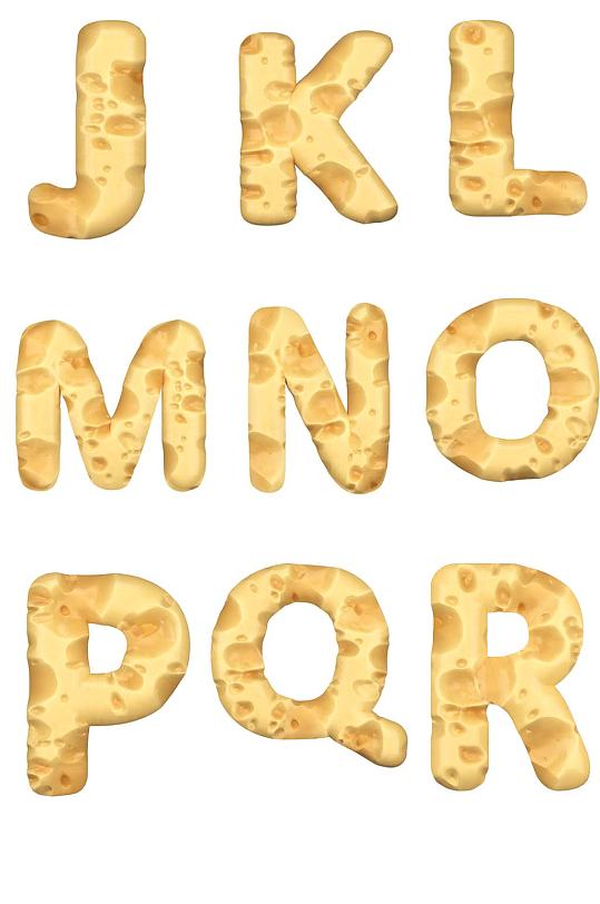 创意芝士乳酪设计英文字母免抠素材-众图网