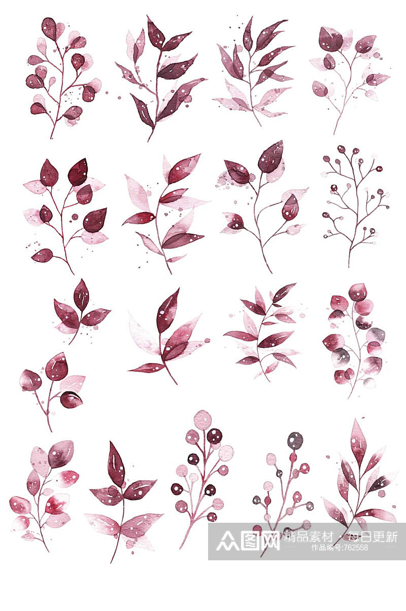 粉色大红喜庆花卉花叶组合免抠设计素材素材