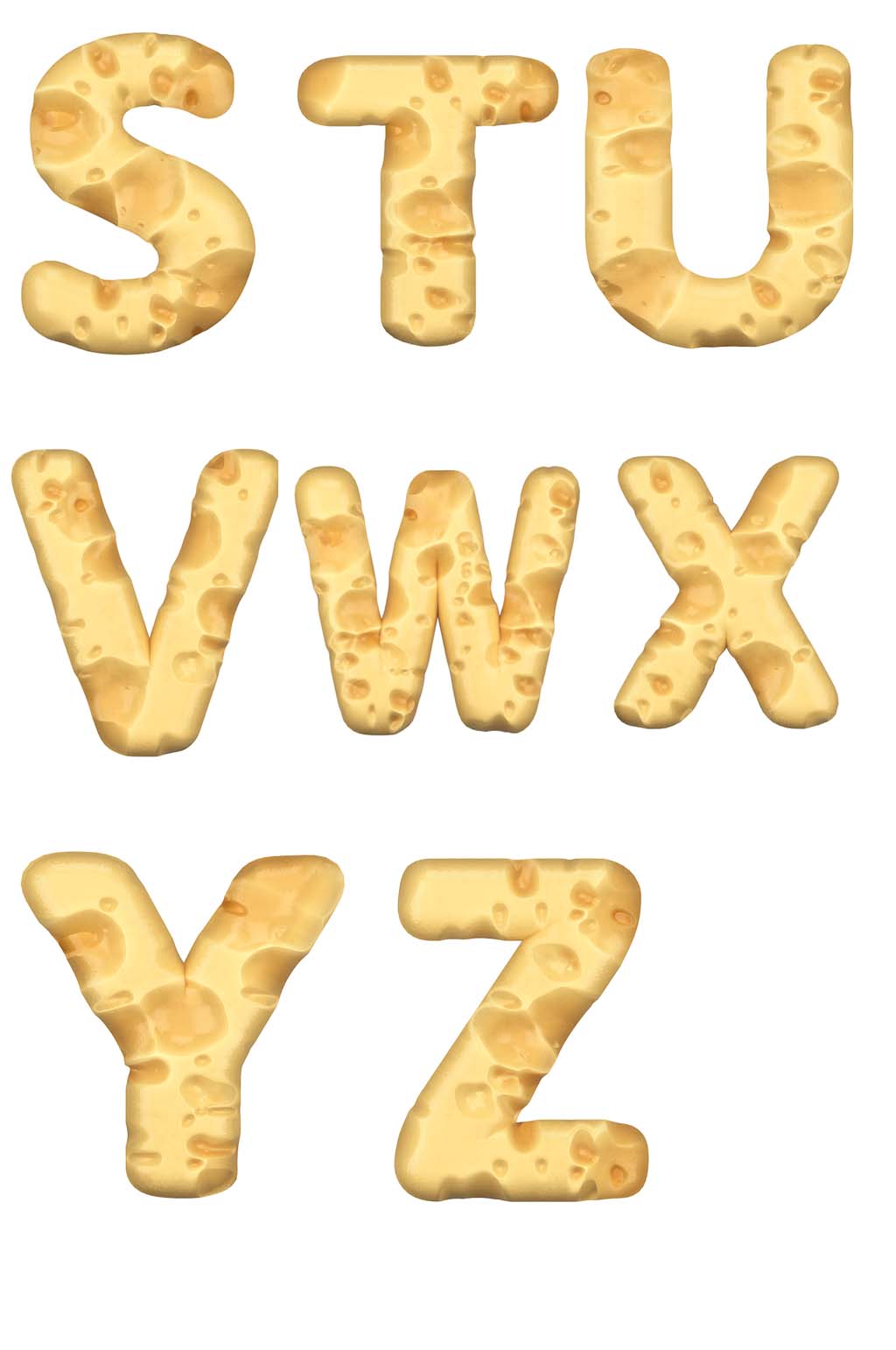 26个字母奶酪体图片