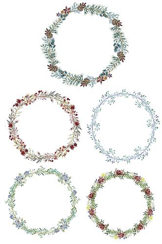 花卉花环组合装饰素材免抠PNG