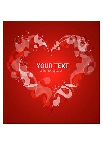 火红爱心矢量情人节卡片海报设计装饰素材