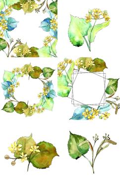 水彩绿色叶子免抠PNG装饰设计素材