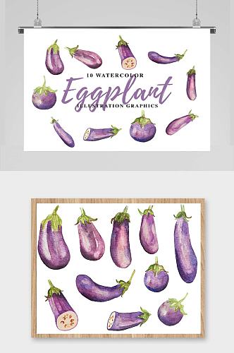 紫色手绘茄子卡通免抠PNG设计装饰素材