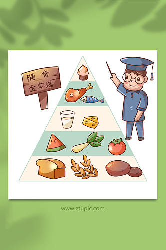 膳食金字塔营养均衡元素插画