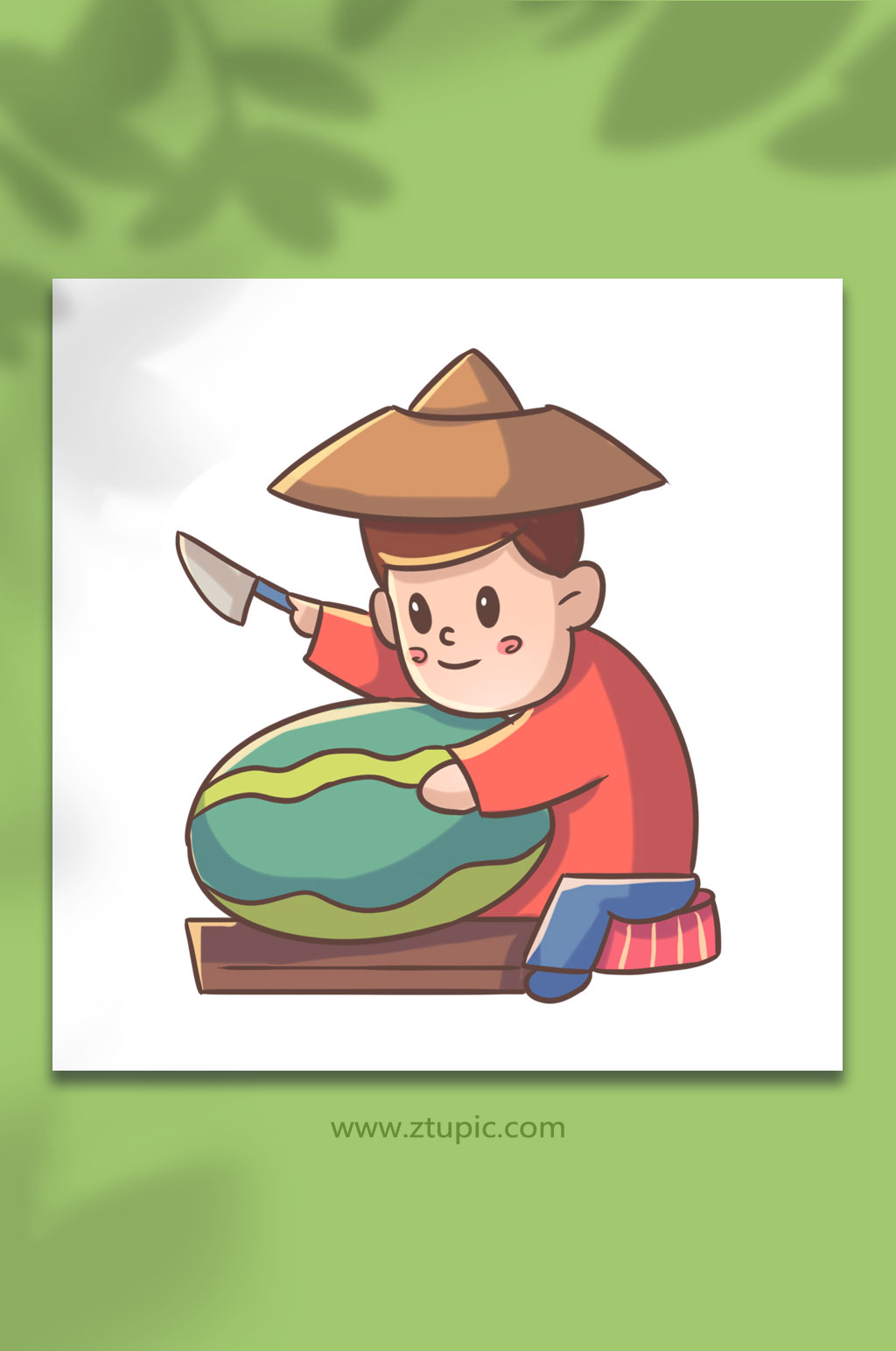 切西瓜大暑節(jié)氣夏季元素插畫素材