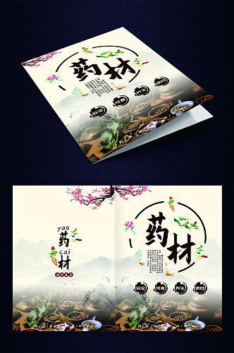 中国风中药药材书籍封面设计