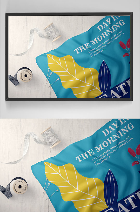 润滑丝绸丝巾样机-众图网