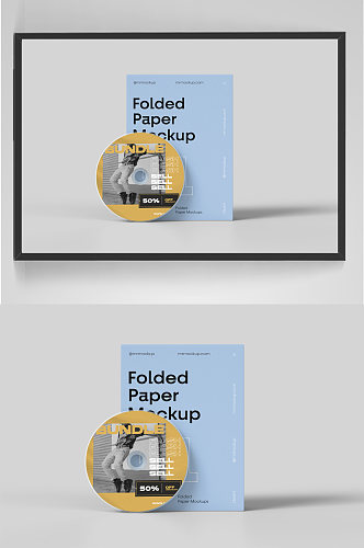 光盘CD光碟封面包装贴图样机