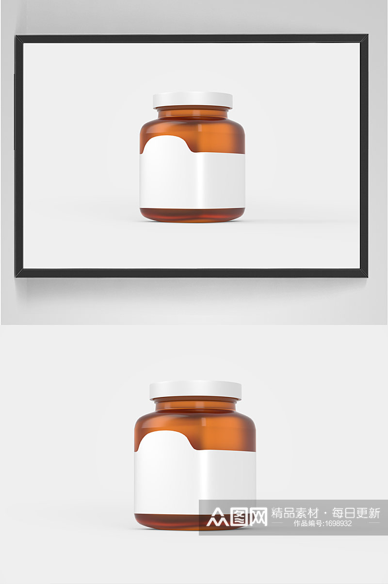 蜂蜜罐子瓶子包装海报样机素材