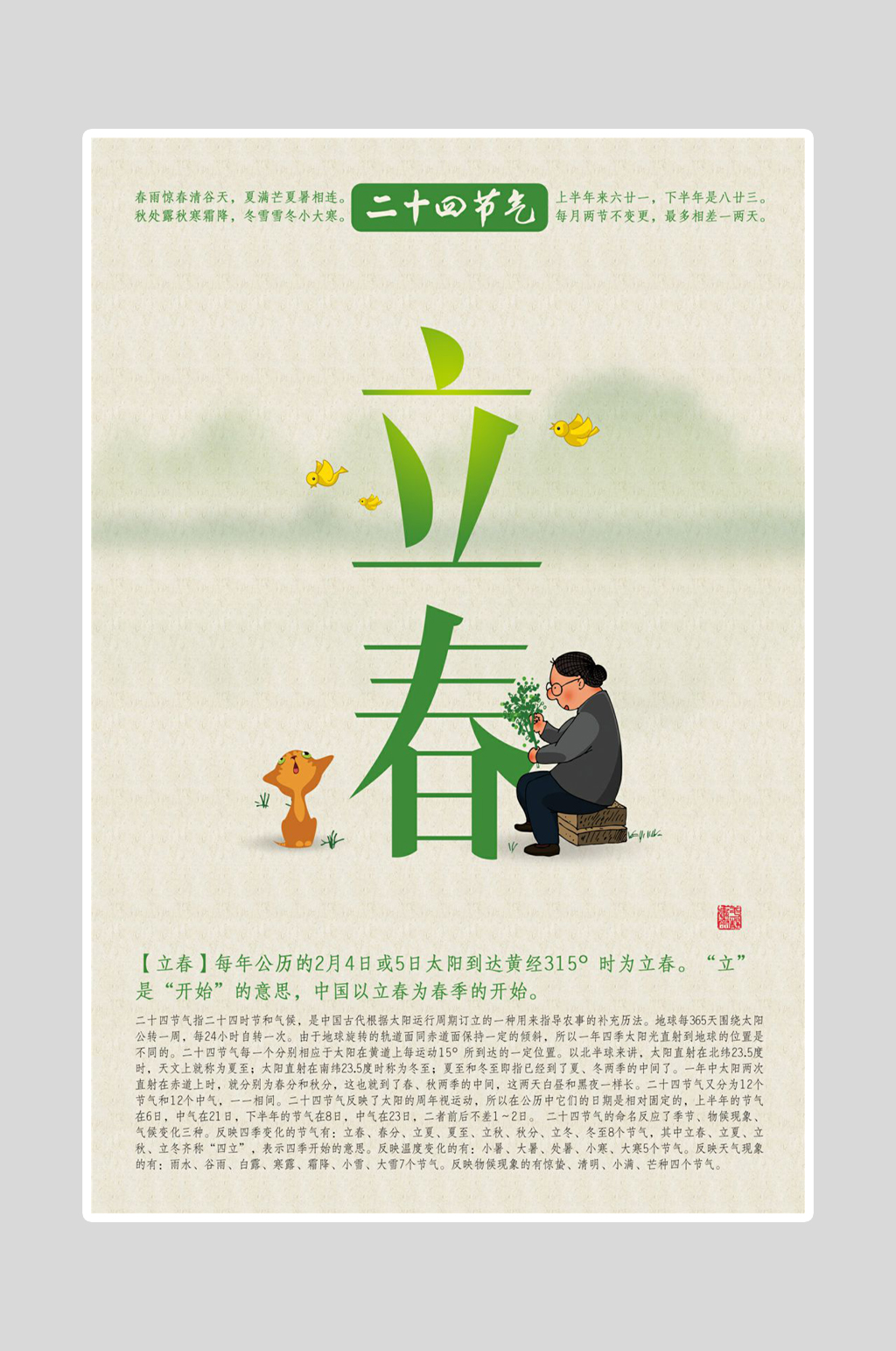 立春节气介绍海报素材
