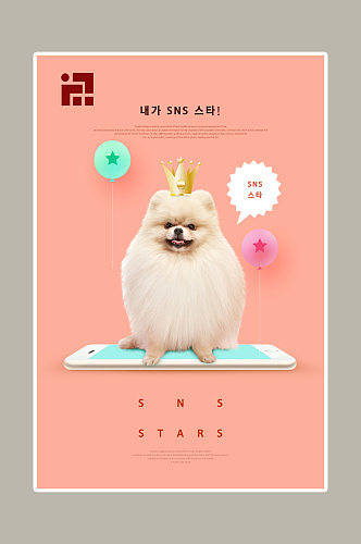 粉色简洁宠物海报
