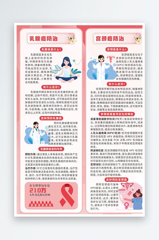 妇幼保健女性健康乳腺癌宫颈癌宣传册-众图网