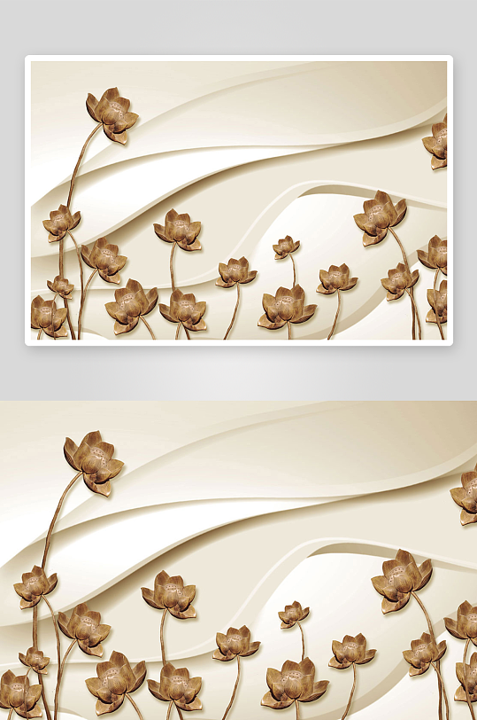 唯美花卉立体背景墙素材-众图网