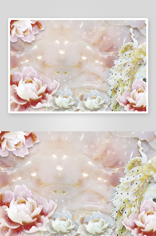 唯美花卉立体背景墙-众图网