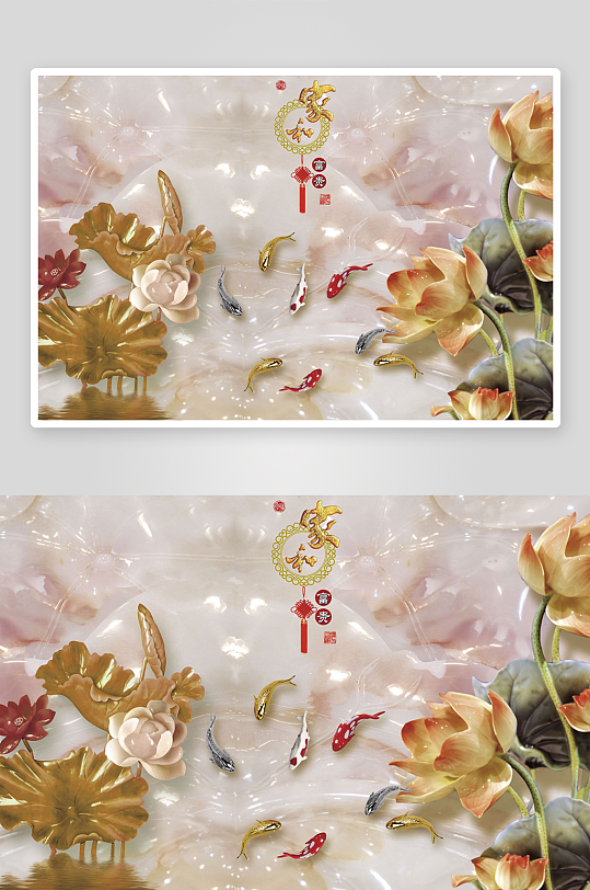 唯美花卉立体背景墙素材-众图网