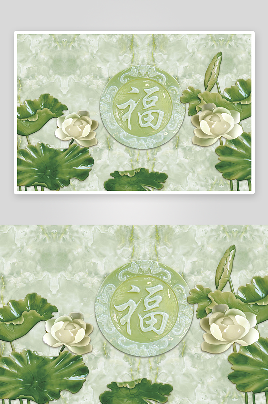 唯美花卉立体电视机背景墙-众图网