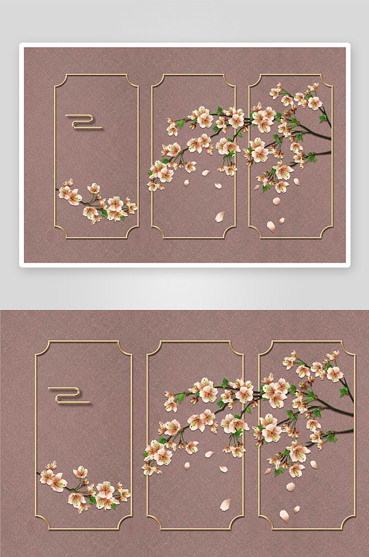 唯美古风中式背景装饰画素材-众图网