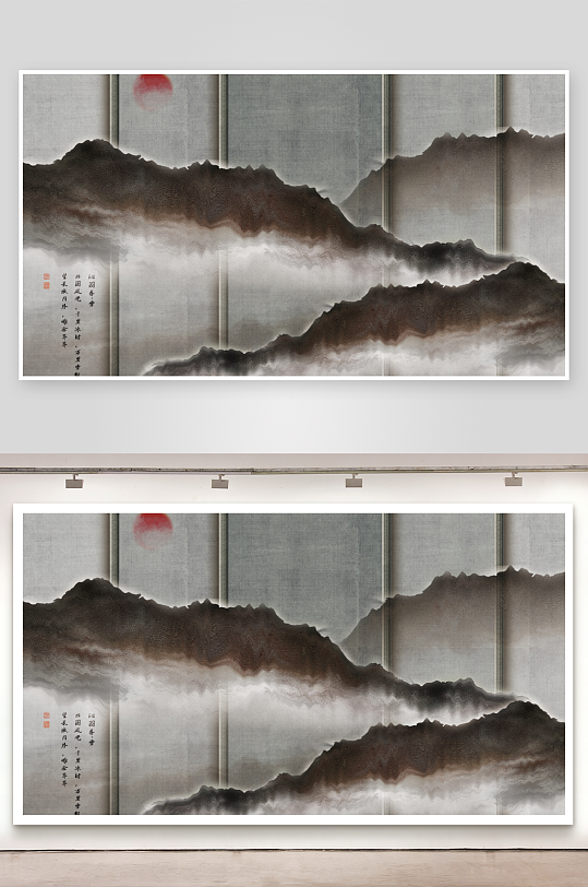 唯美花卉背景墙装饰画-众图网