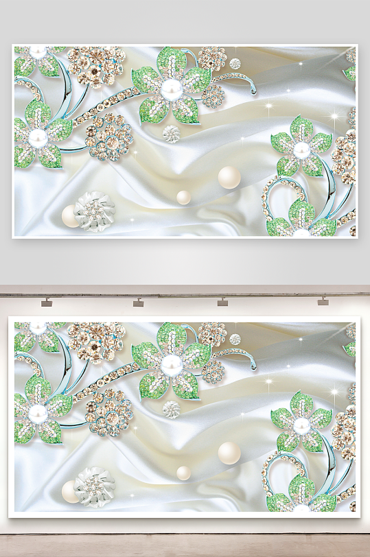 立体花卉背景墙装饰画-众图网