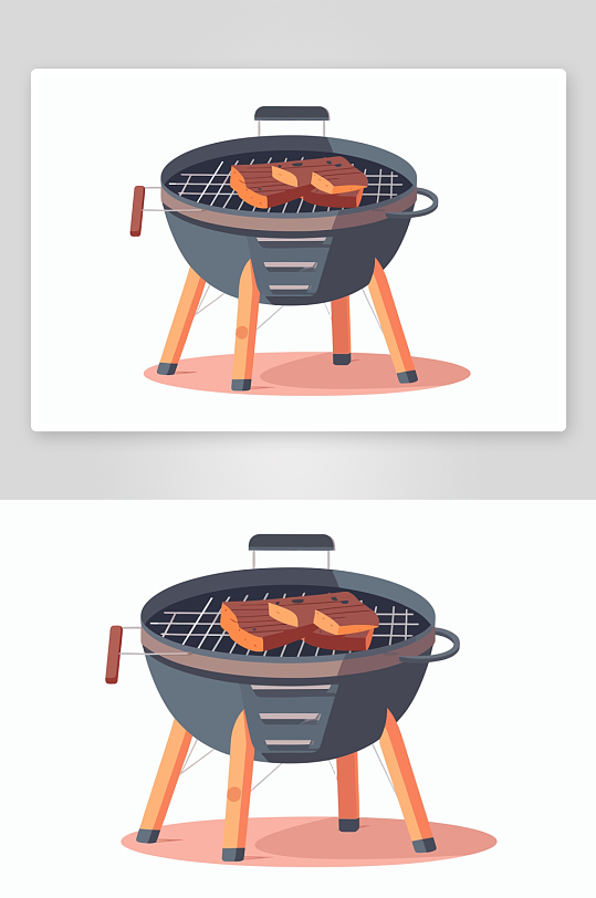 矢量水彩烧烤插画模板-众图网