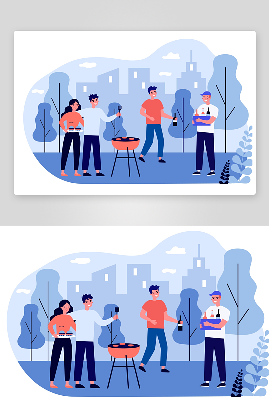 矢量烧烤插画素材-众图网