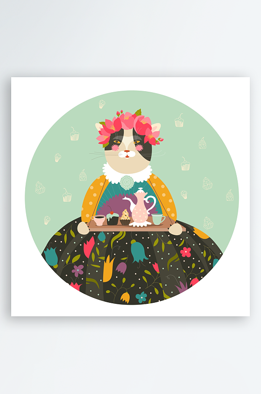 矢量北欧森系插画素材-众图网