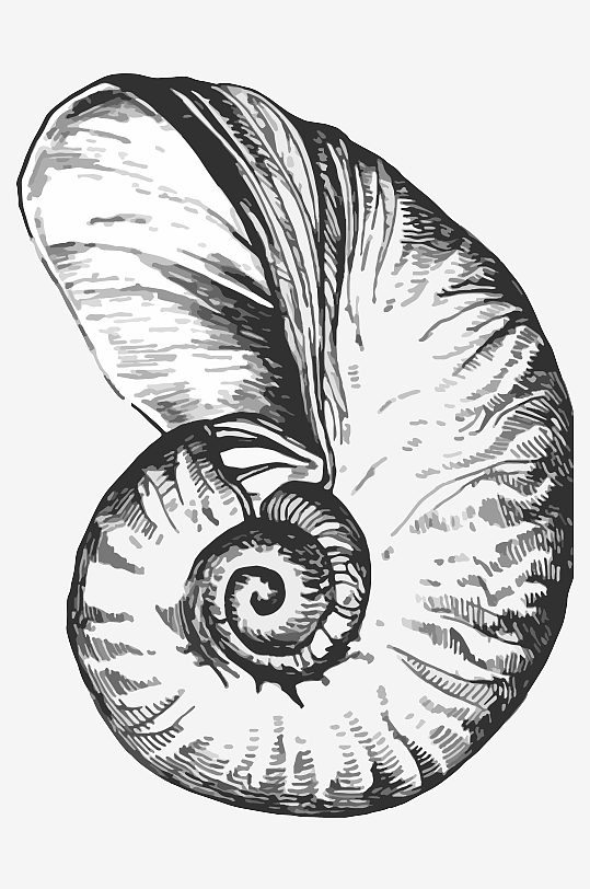 海洋生物手绘元素插画-众图网