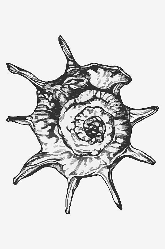 海洋生物手绘元素插画-众图网