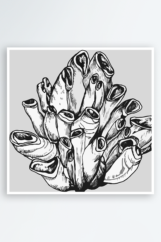 海洋生物手绘元素插画素材-众图网