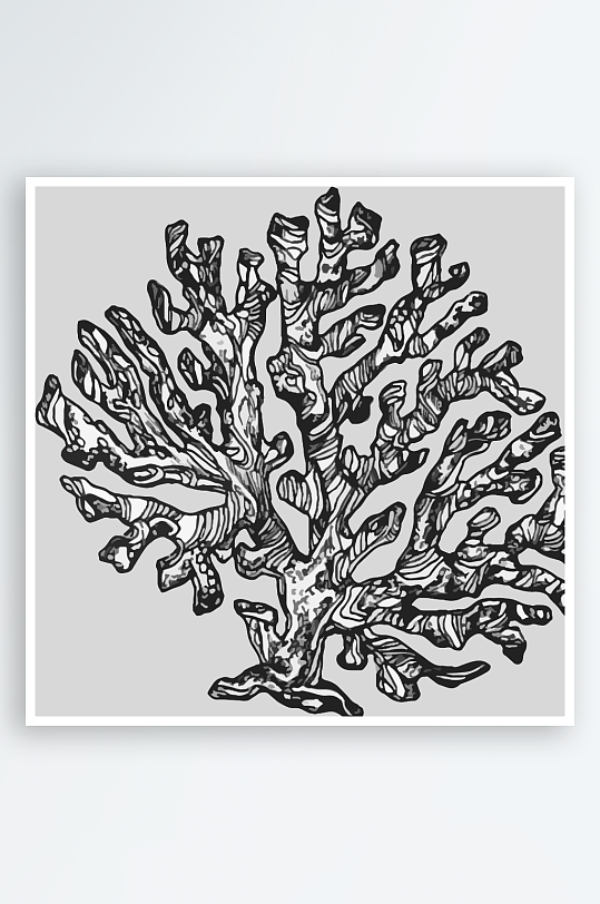 海洋生物手绘元素插画素材-众图网