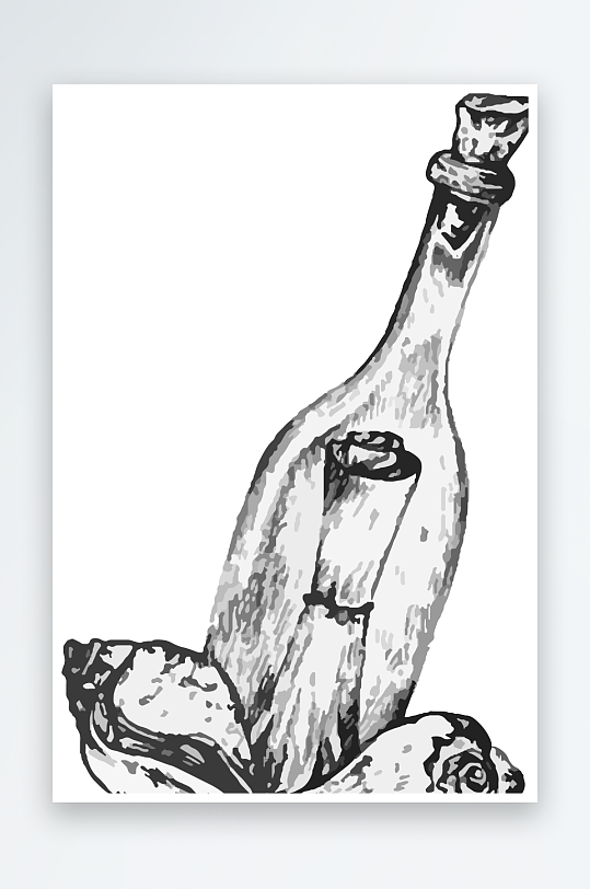 海洋生物手绘元素插画素材-众图网