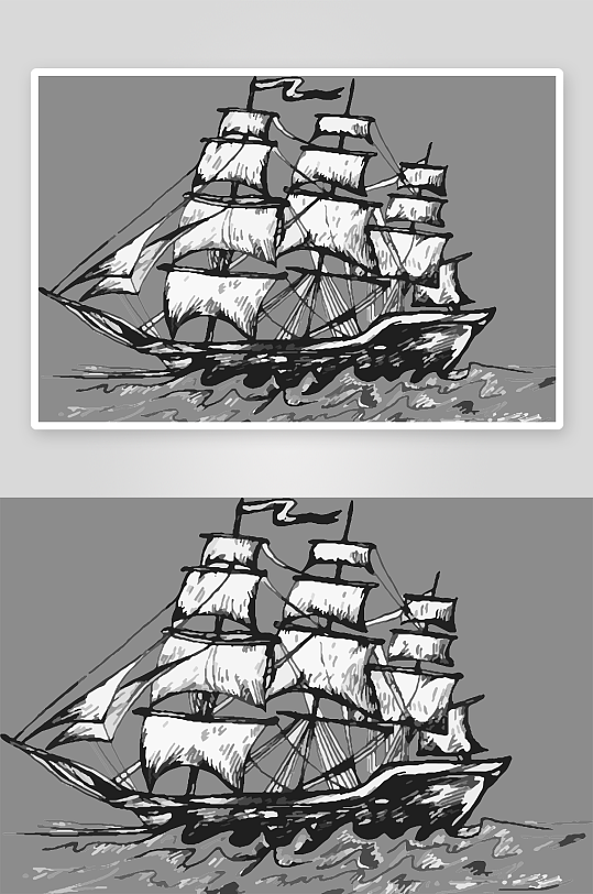 海洋生物手绘元素插画素材-众图网