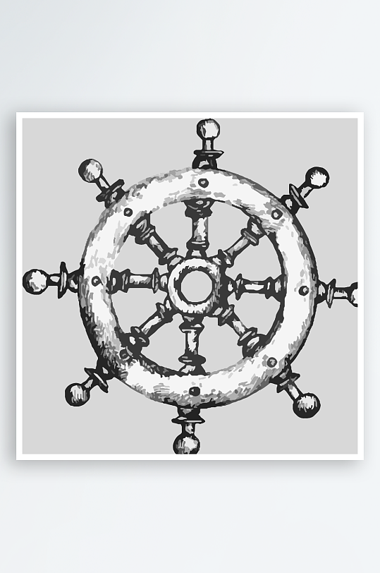 海洋生物手绘元素插画-众图网