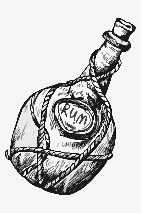 海洋生物手绘元素插画-众图网