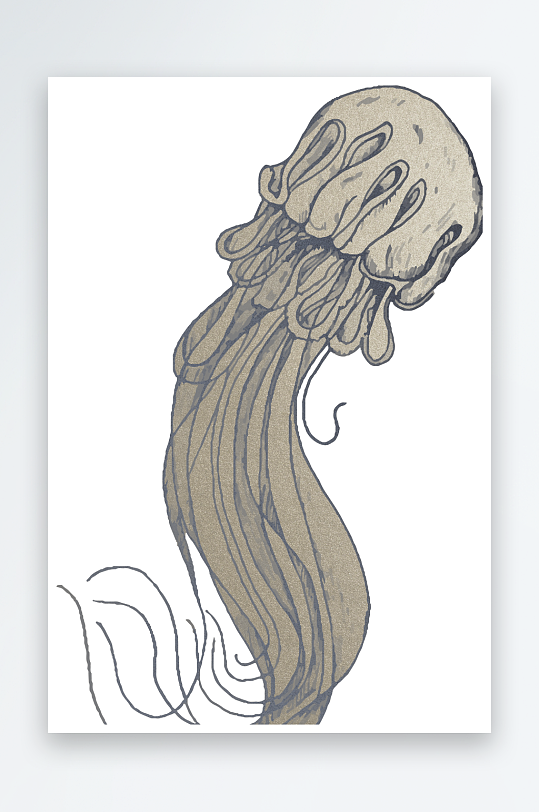 海洋生物手绘元素插画-众图网