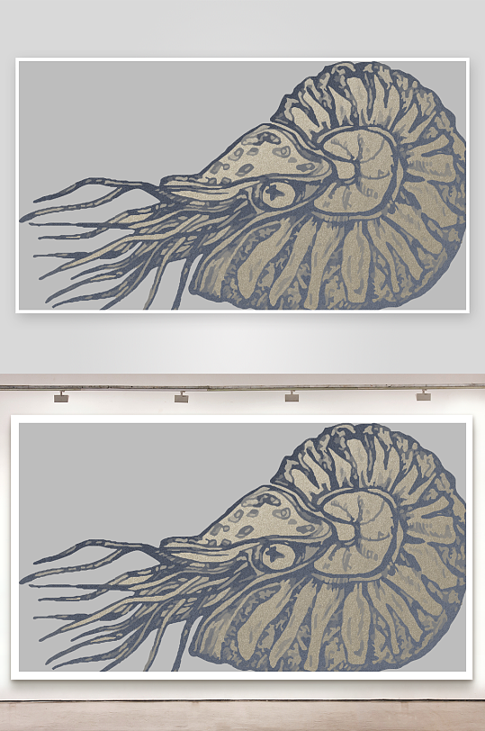 海洋生物手绘元素插画-众图网