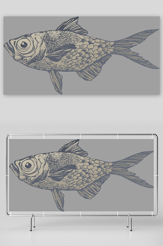 海洋生物手绘插画-众图网