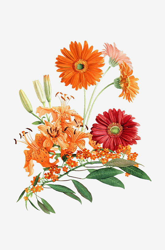 唯美水彩花卉Png图片素材-众图网