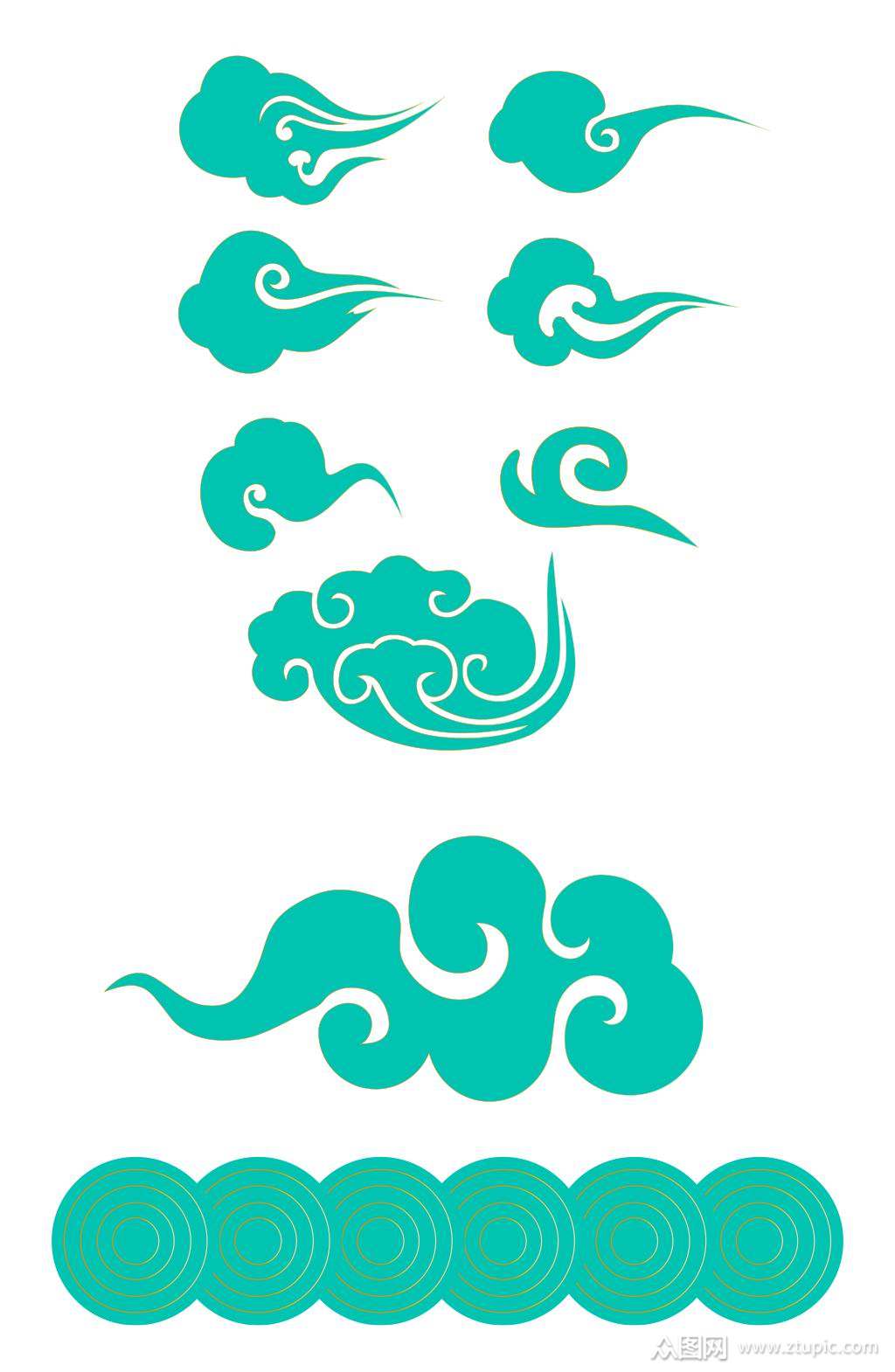 多彩祥云小插图文件 祥云矢量图