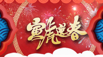 立体剪纸花饰虎年新春拜年视频模板-众图网