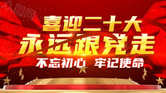 金色党徽喜迎二十大视频AE模板-众图网