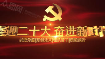 3D立体字喜迎二十大AE视频-众图网