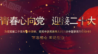 大气红色飘带金字迎二十大党建视频-众图网