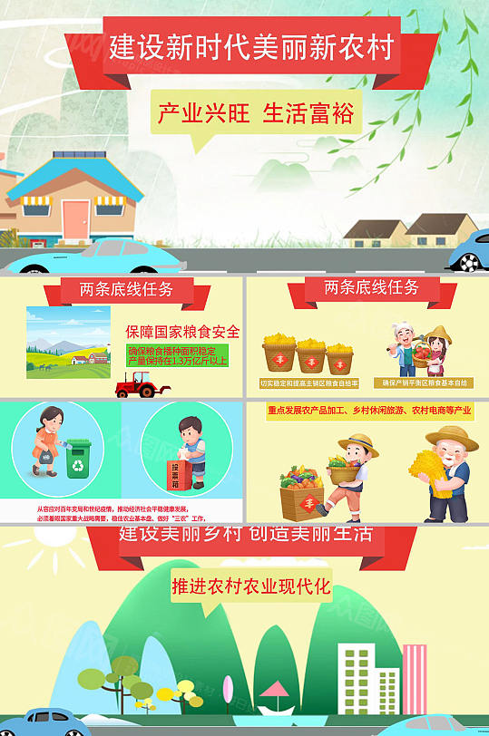 现代化美丽新农村乡村振兴农村建设视频-众图网