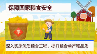 黄色丰收粮食发展乡村振兴动画视频-众图网