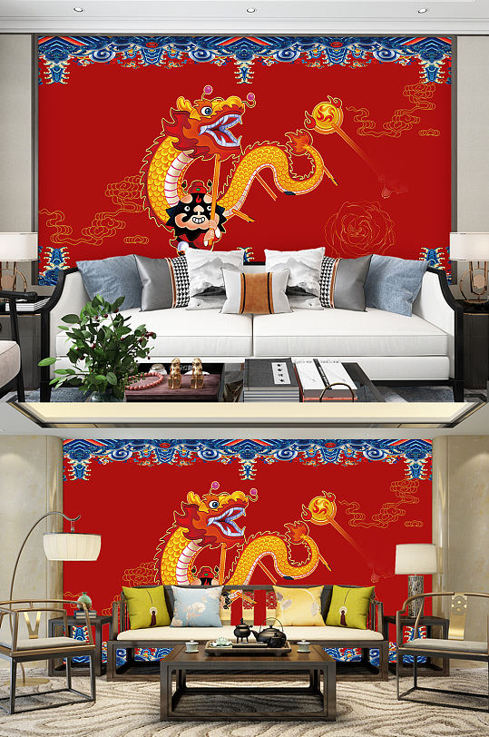 古典中国风传统花纹图案屏风背景墙
