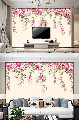 牡丹装饰画花卉背景墙