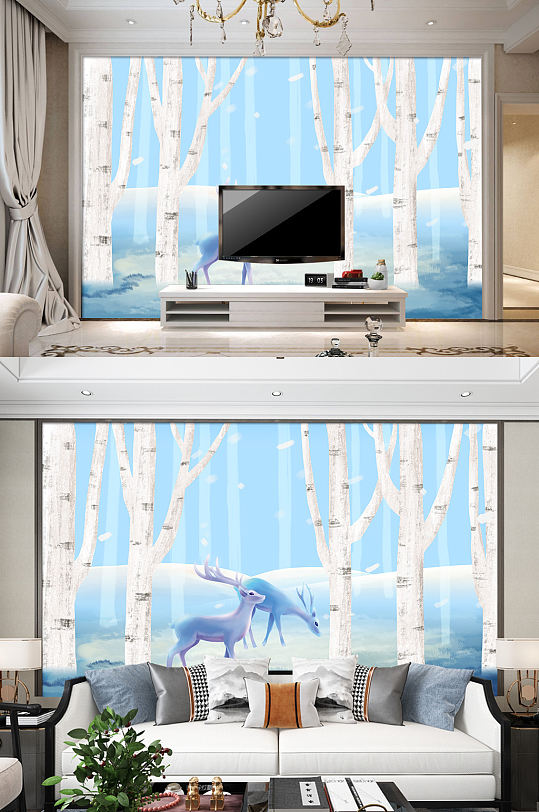 大气高清新中式电视背景墙抽象装饰画
