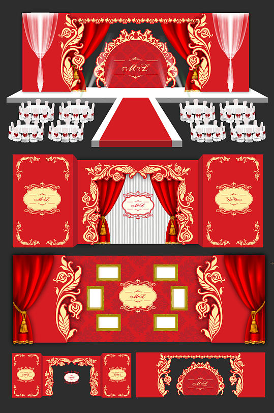 婚庆婚礼会场效果图-众图网