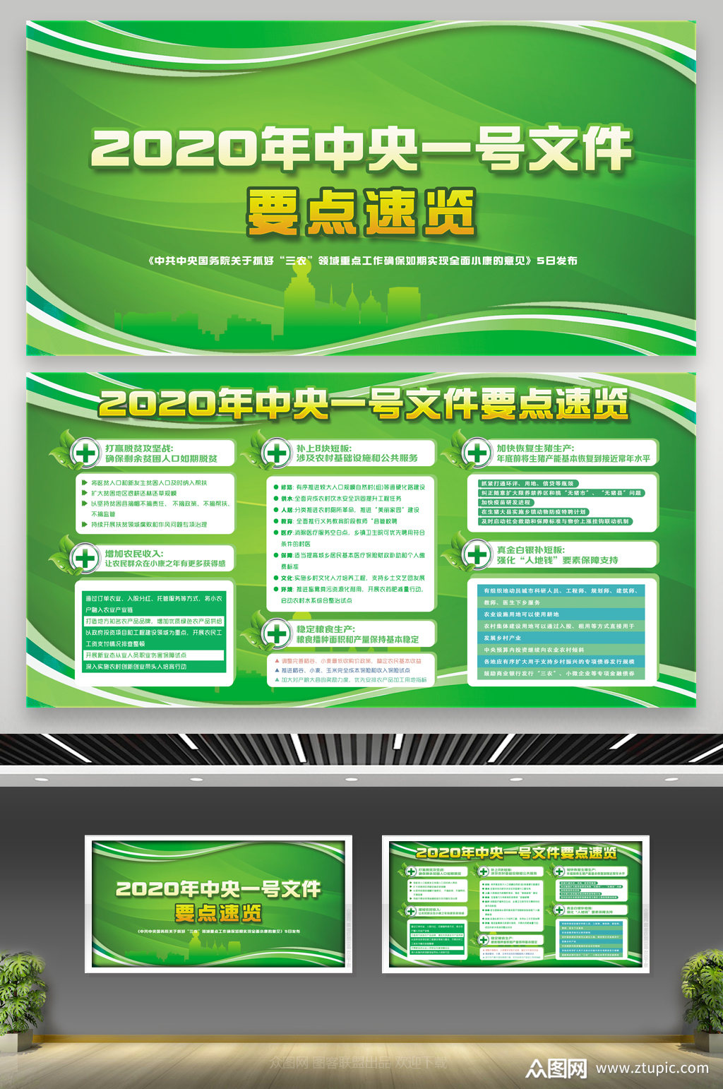 一图读懂中央一号文件展板素材